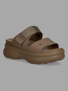 Crocs Women's Brown Platform Slide Sandal